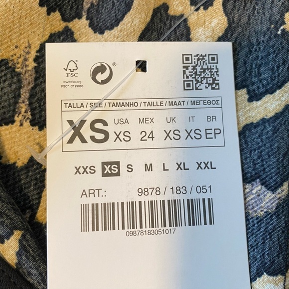 NWT Zara Sz XS Leopard Print Shirt Dress - Picture 8 of 10